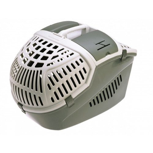 صندوق تنقل للقطط حجم كبير رصاصي مع ابيض صندوق تنقل للقطط حجم كبير رصاصي مع ابيض