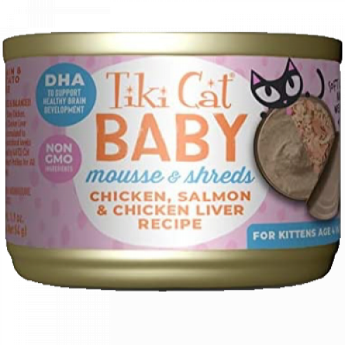 تيكي كات بيبي دجاج و سلمون و كبد الدجاج طعام رطب للكتن 68 جرام