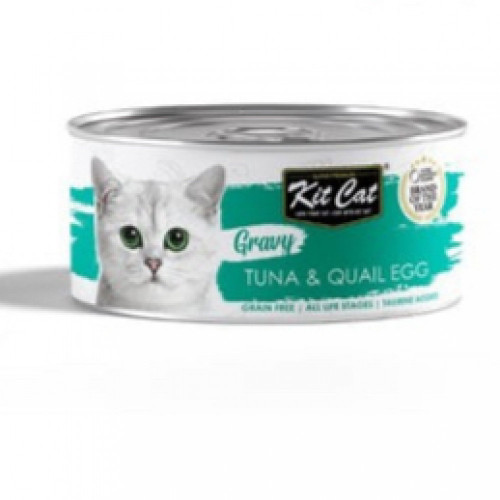 كت كات جرايفي معلبات للقطط تونا و بيض السمان بالمرق   70 جرام