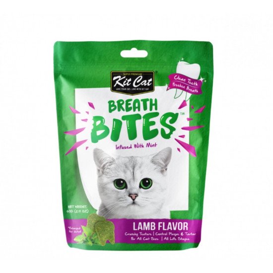 كت كات بريث بايتس لدعم الاسنان بلحم الخروف 60g كت كات بريث بايتس لدعم الاسنان بلحم الخروف 60g