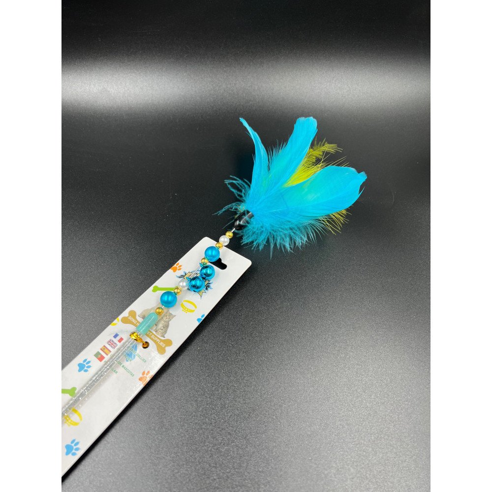 سنارة قطط بريش مع جرس  الوان متعدده