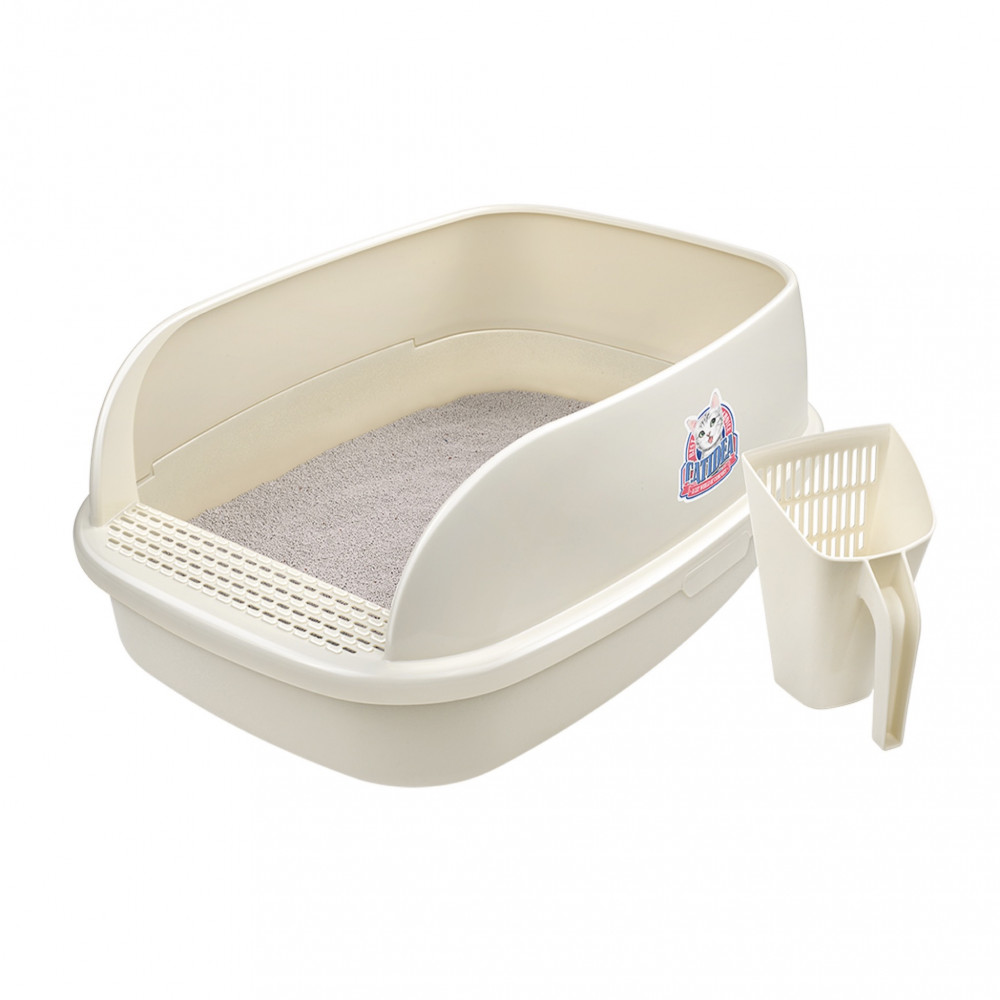 ليتربوكس حوض رمل وسط مع سكوب للتنظيف من كات ايديا ليتربوكس حوض رمل وسط مع سكوب للتنظيف من كات ايديا