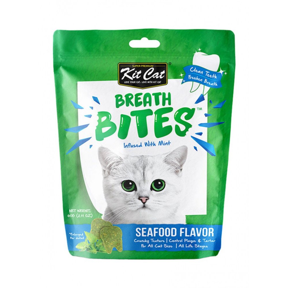 كت كات بريث بايتس لدعم الاسنان بنكهة بالمؤكولات البحرية 60g كت كات بريث بايتس لدعم الاسنان بنكهة بالمؤكولات البحرية 60g