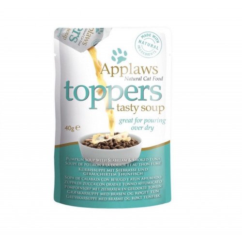 ابلاوز طعام قطط رطب 3 أظرف من حساء اليقطين بقطع التونة والابراميس 3*40g