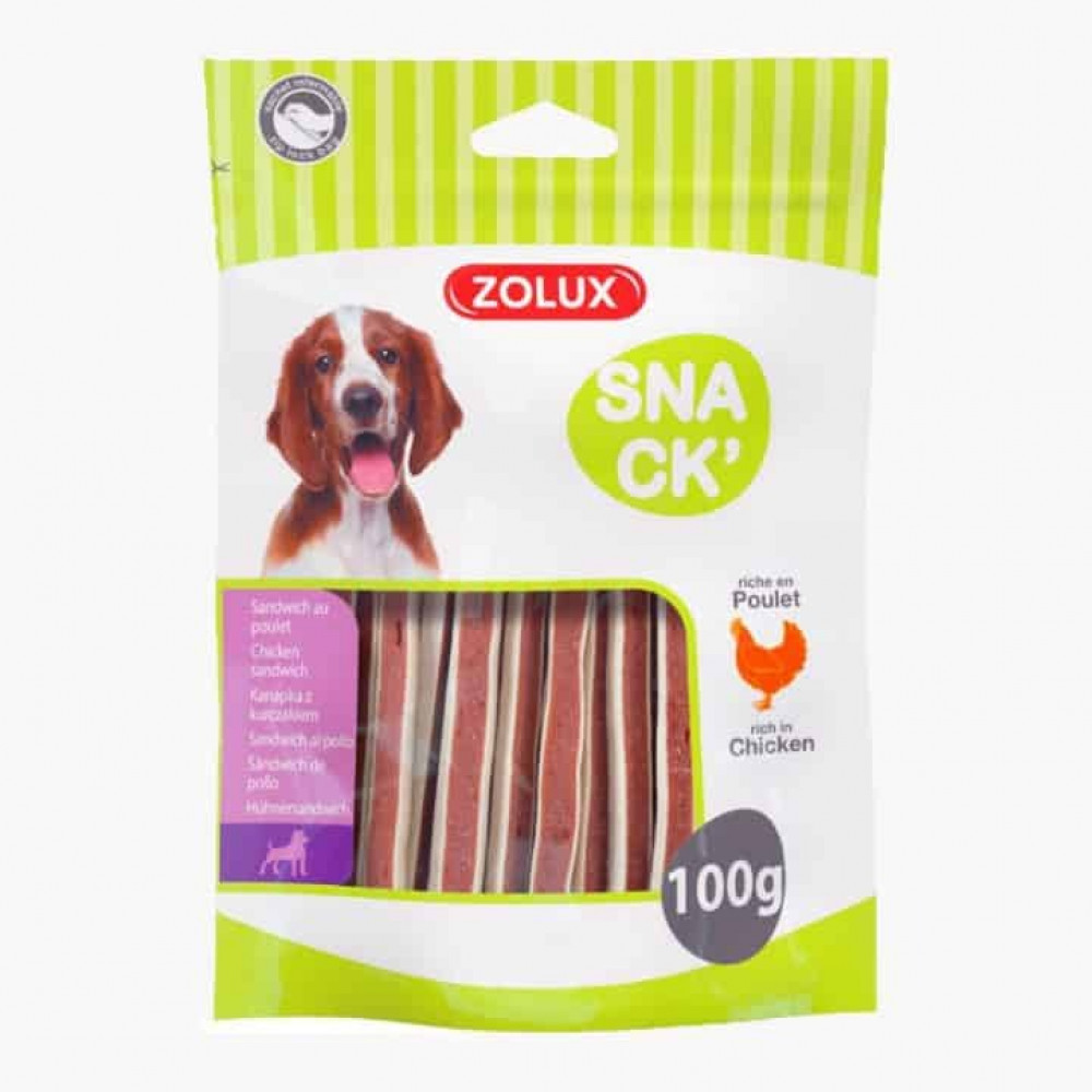 مكافأة كلاب ساندوتش الدجاج 100غ مكافأة كلاب ساندوتش الدجاج 100غ