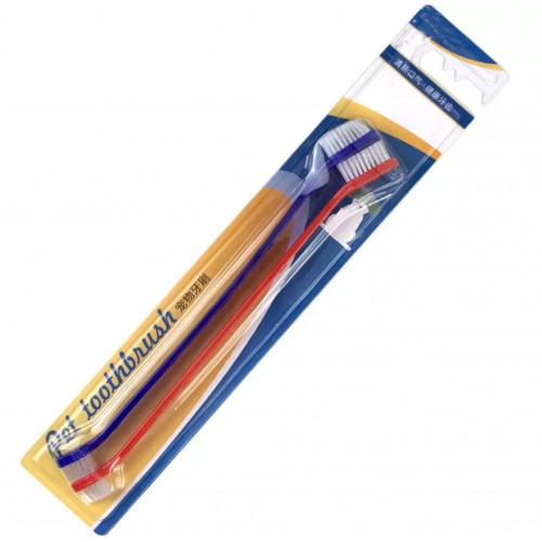 فرشاة اسنان 2 في 1 للقطط والكلاب قطعتين فرشاة اسنان 2 في 1 للقطط والكلاب قطعتين