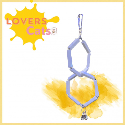 استاند خرز ابيض مع جرس للطيور الصغيره استاند خرز ابيض مع جرس للطيور الصغيره