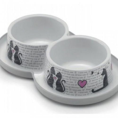 صحن طعام المحبين ابيض عميق مزدوج من موديرنا صحن طعام المحبين ابيض عميق مزدوج من موديرنا