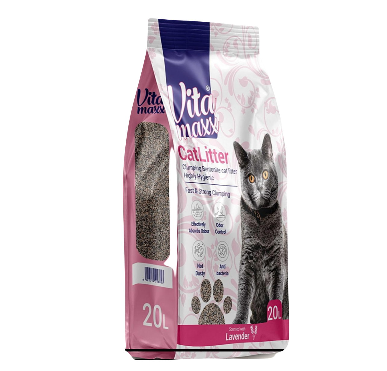 فيتا ماكس رمل للقطط عالي التكتل برائحة اللافندر 20لتر   