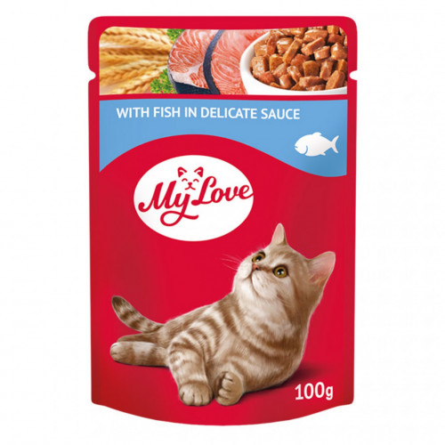 ماي لوف ظرف رطب بالسمك للقطط 100 جرام