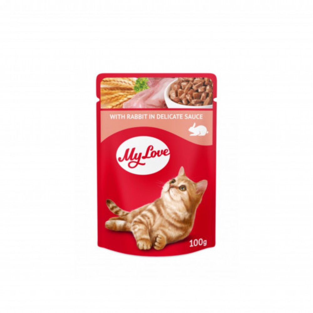 ماي لوف ظرف رطب بالارنب للقطط 100 جرام