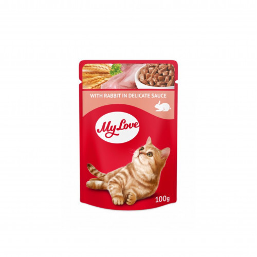 ماي لوف ظرف رطب بالارنب للقطط 100 جرام