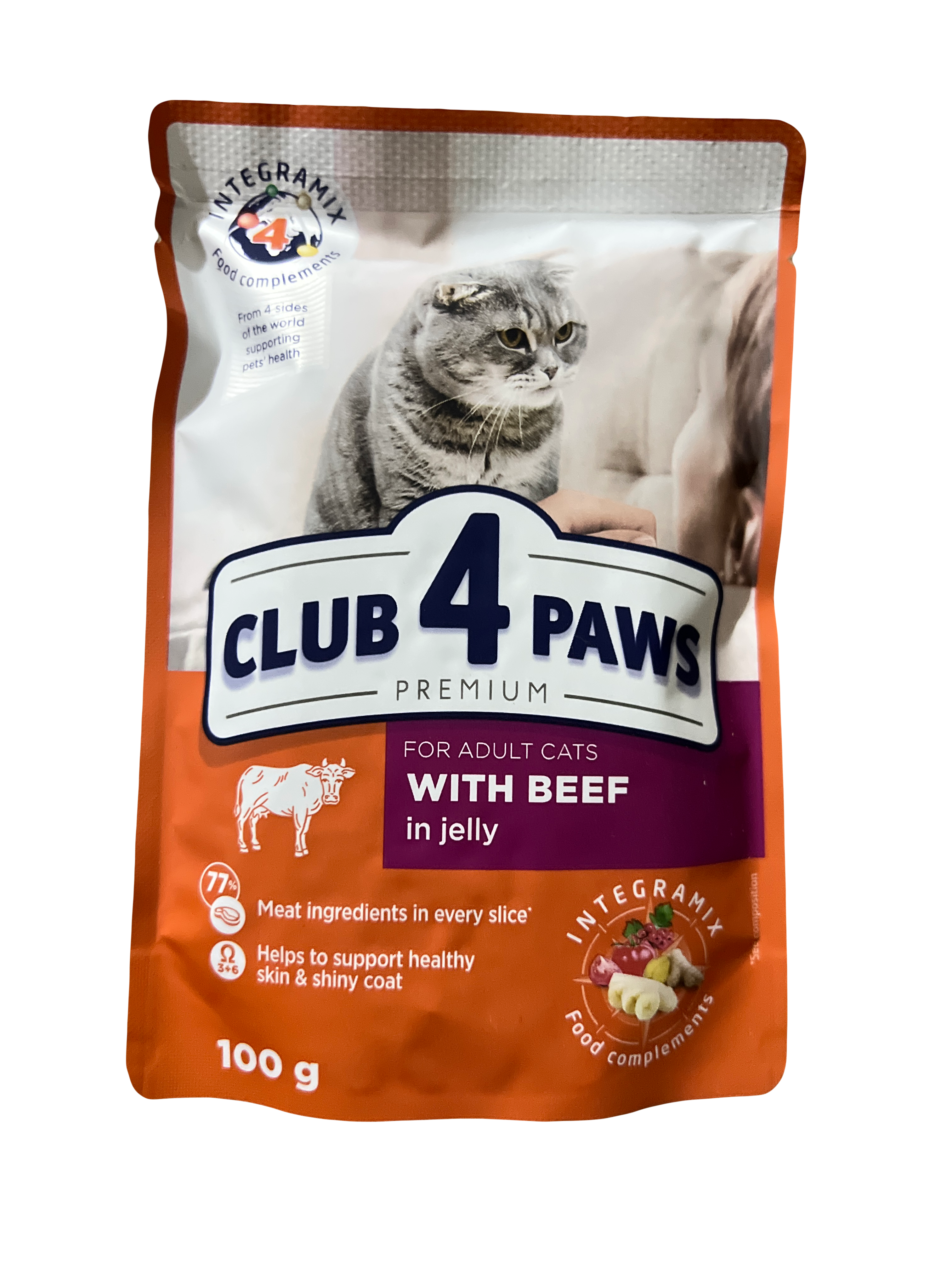 كلوب باوز ظرف رطب بلحم البقر مع الجيلي للقطط 100 جرام كلوب باوز ظرف رطب بلحم البقر مع الجيلي للقطط 100 جرام