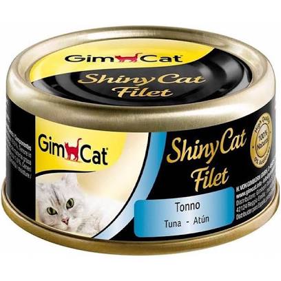 طعام رطب "شايني كات" فيليه التونا مع الارز للقطط من جيم كات 70 جم