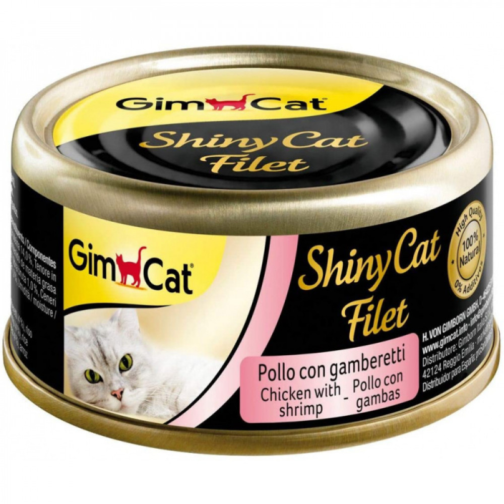 طعام رطب "شايني كات" دجاج بالجمبري للقطط من جيم كات 70 جم طعام رطب "شايني كات" دجاج بالجمبري للقطط من جيم كات 70 جم