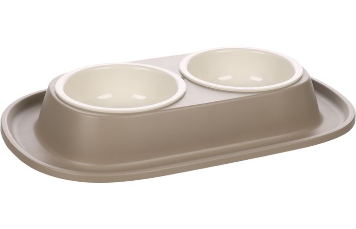 صحن طعام بلاستك مزدوج الوان متعددة