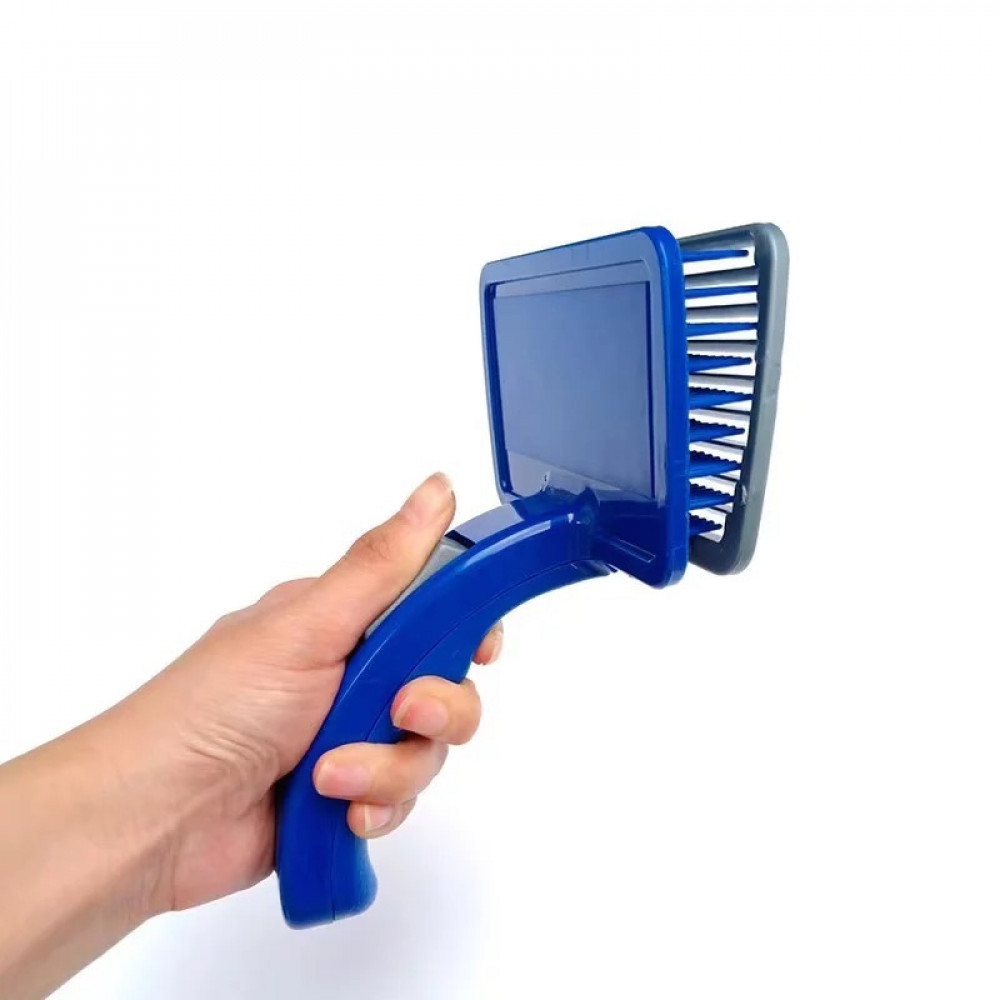 مشط للكلاب والقطط تنظيف تلقائي لون ازرق