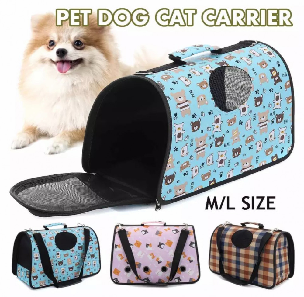 حقيبة كتف للتنقل سوداء بطبعات دبب