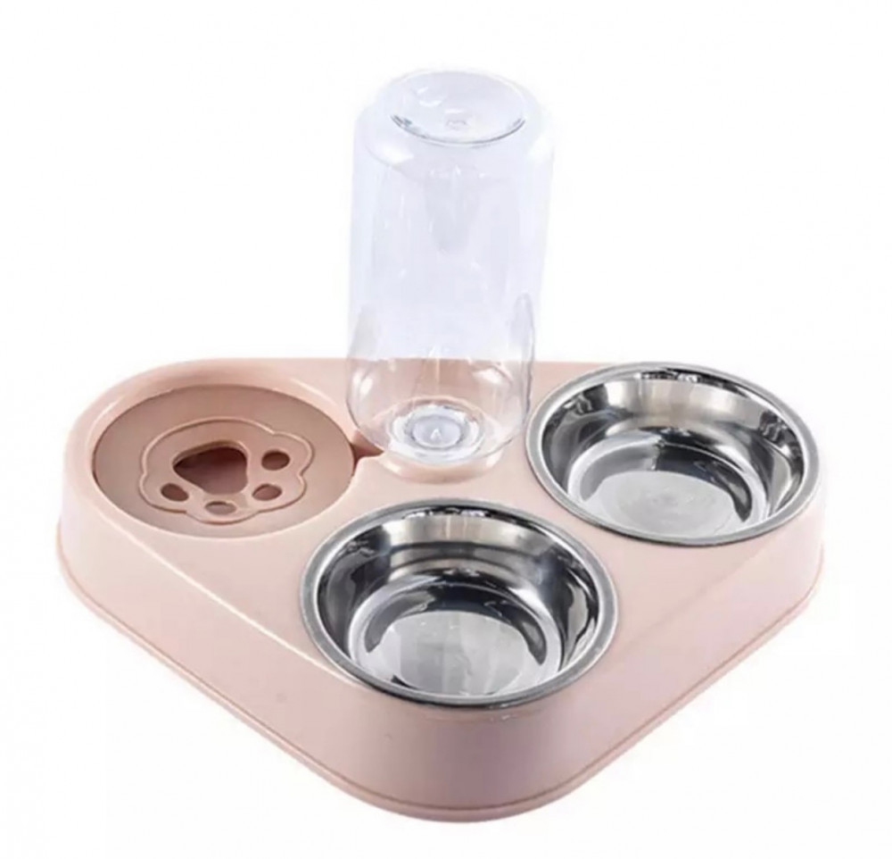 صحن طعام مزدوج مع مشربية ببصمات أليفك صحن طعام مزدوج مع مشربية ببصمات أليفك