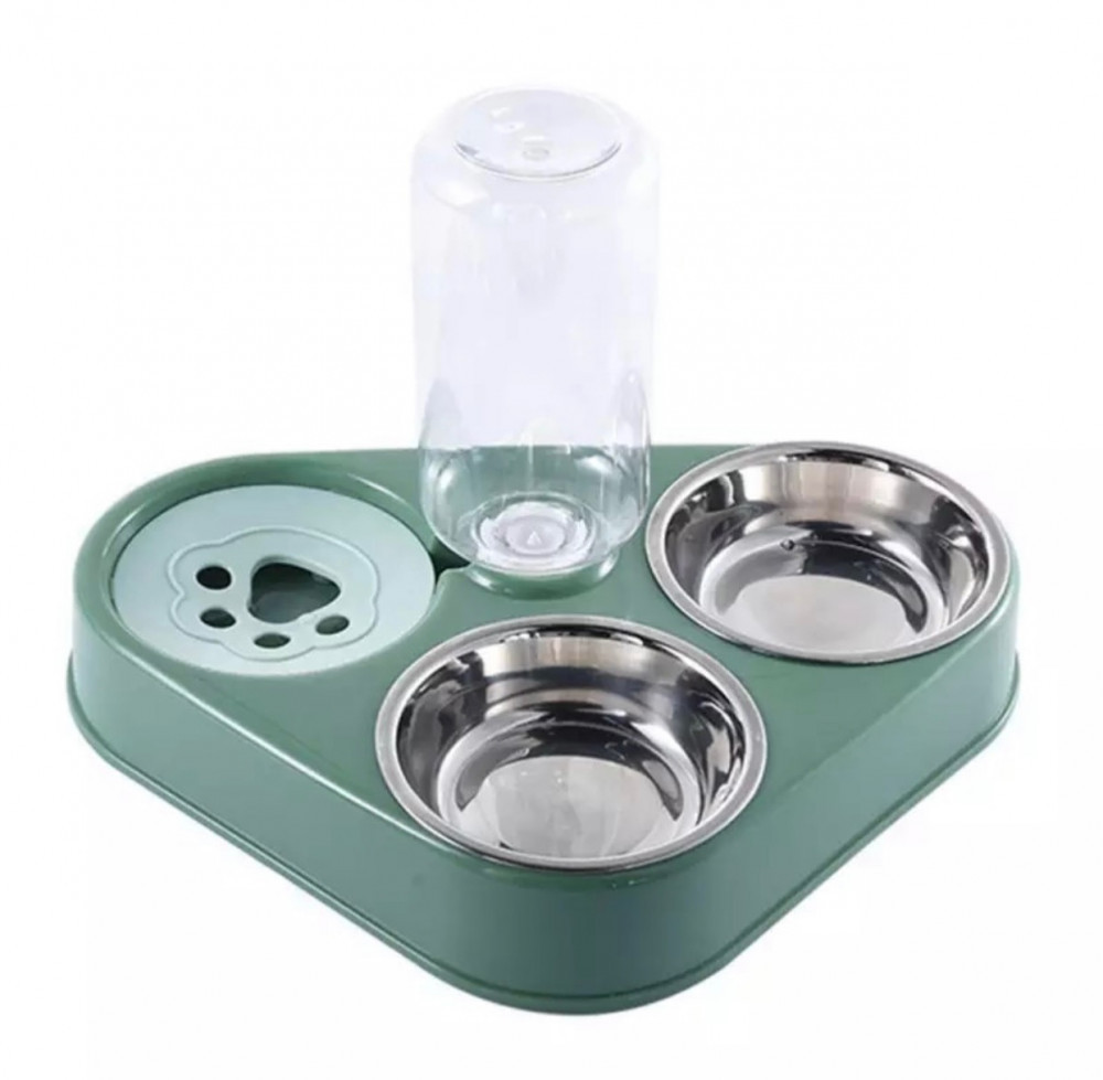 صحن طعام مزدوج مع مشربية ببصمات أليفك صحن طعام مزدوج مع مشربية ببصمات أليفك