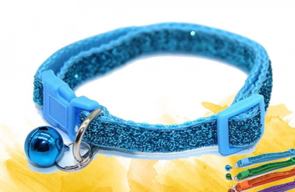 طوق قطط لامع بجرس