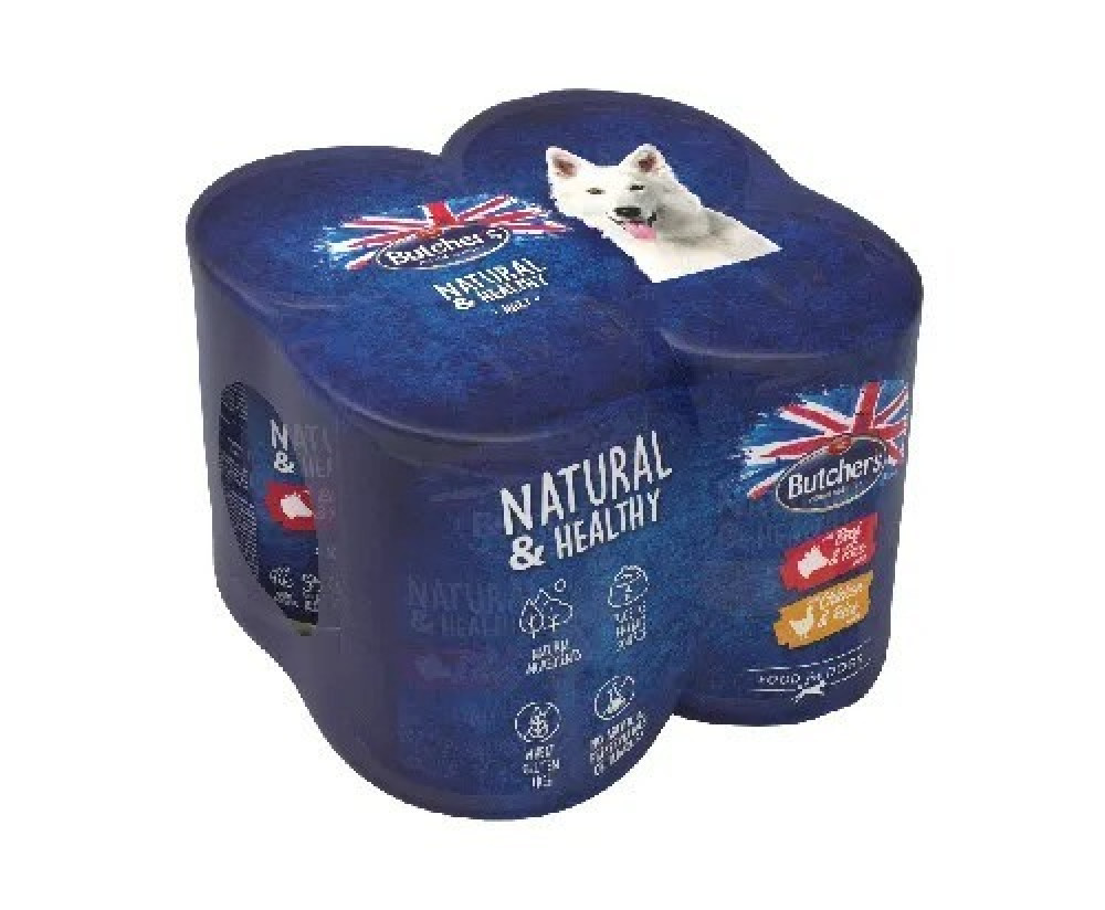 طعام كلاب رطب بالدجاج والأرز ولحم الضأن 2علب من كل نكهة