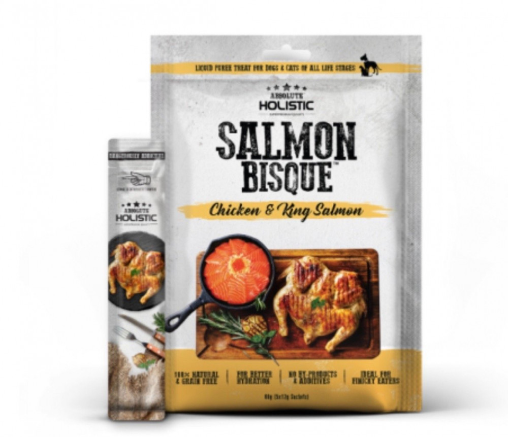 مكافأة قطط وكلاب بالدجاج والسلمون 5 اكياس*12غ