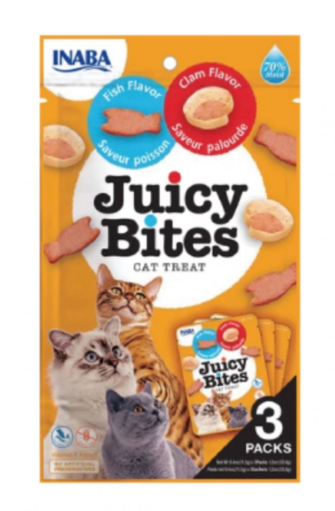 اينابا مكافأة قطط المحشية بالسلطعون والسمك 3 أظرف