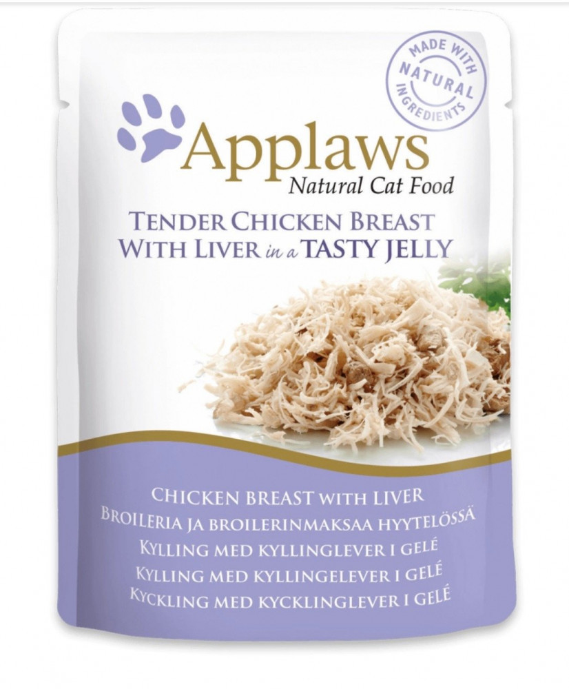 ابلاوز طعام قطط رطب بالدجاج والكبد بالجلي 70غ