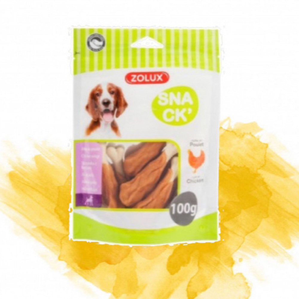 زولكس مكافأة كلاب وسناك بنقانق الدجاج 100غ