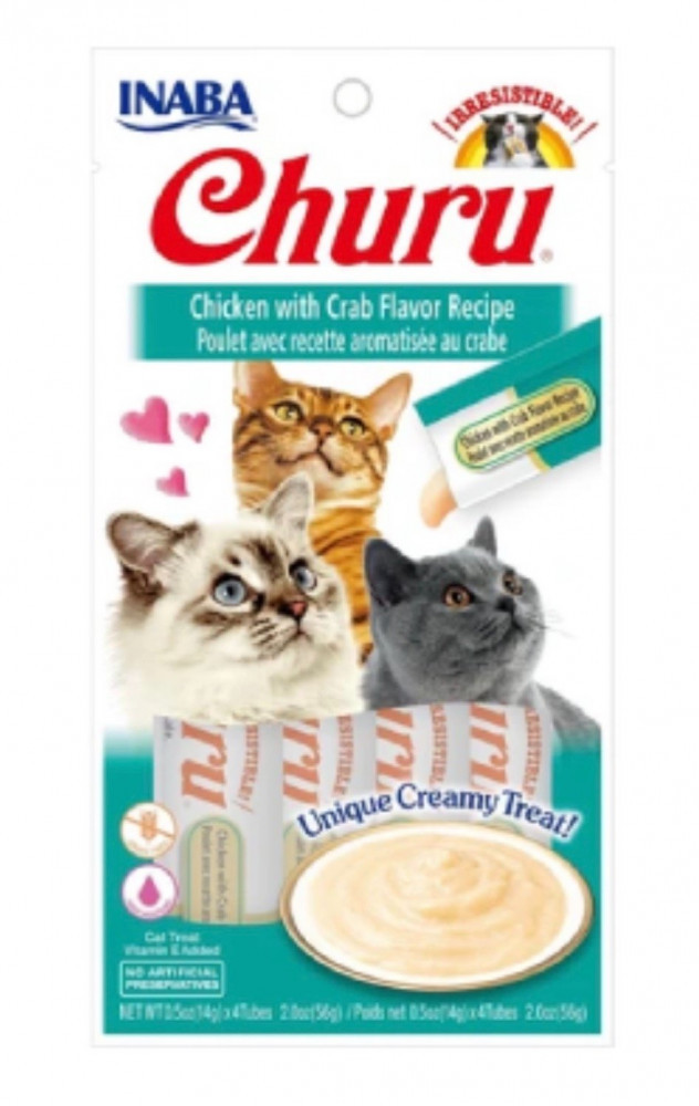 اينابا تشورو مكافأة قطط هريس الدجاج مع السلطعون 4 أظرف*14غ