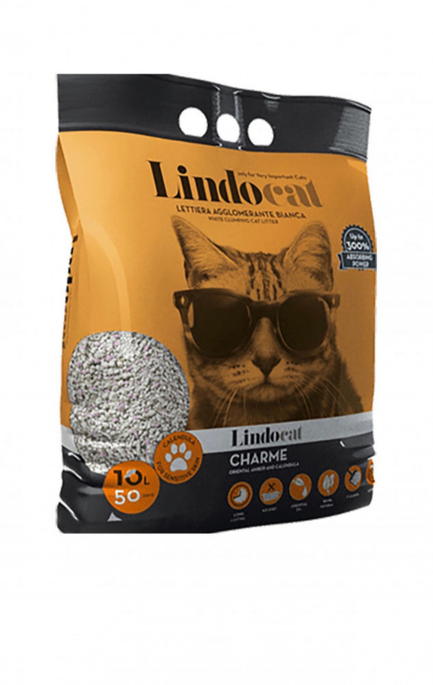 ليندو كات رمل قطط تشارم للقطط الحساسة برائحة العنبر الشرقي 10لتر