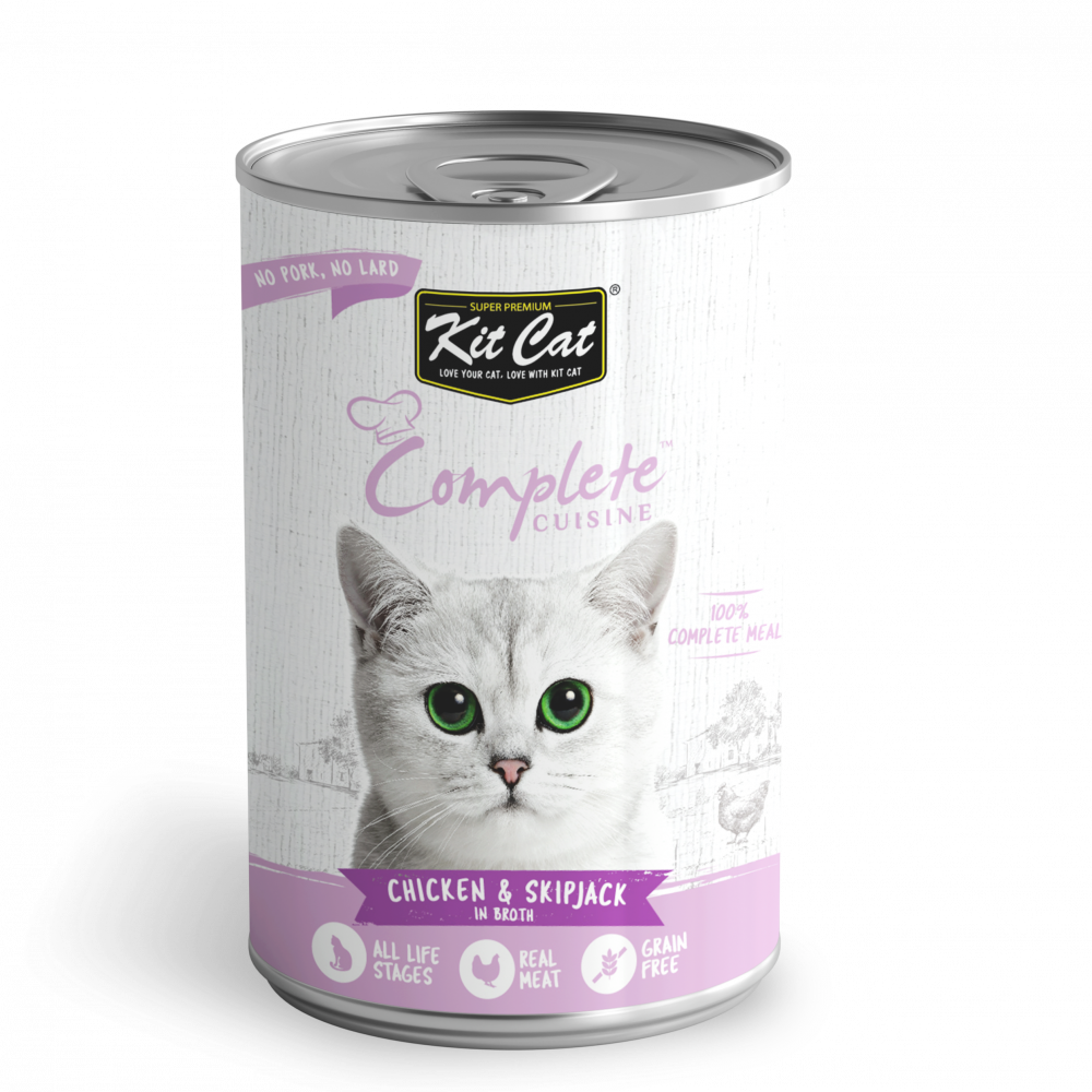 كت كات طعام قطط رطب وجبة متكاملة بالمرق والدجاج وتونة سكيبجاك 150غ