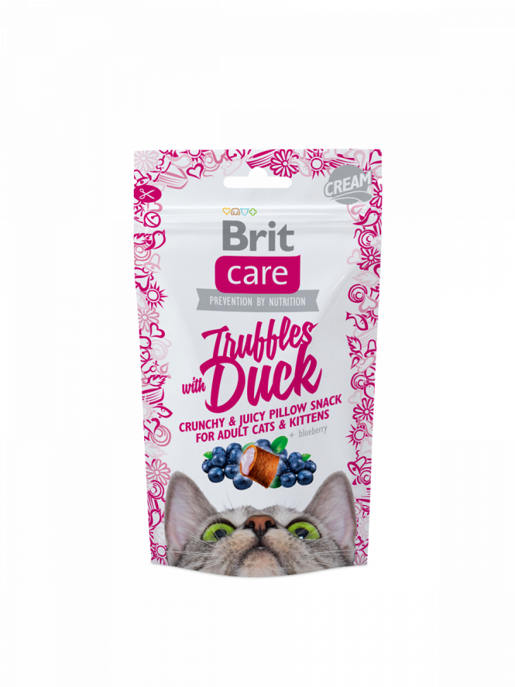 بريت مكافآت بنكهة البط والتوت للقطط الصغيرة والكبيرة.  50 جرام