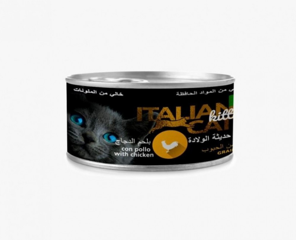 ايتاليان كات طعام رطب للقطط حديثة الولادة بنكهة لحم الدجاج 85جرام