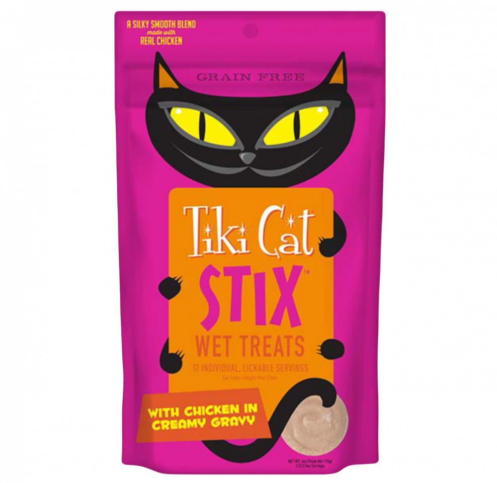 تيكي كات ستيكس مكافات رطبة دجاج في المرق الكريمي 6* 14 جرام