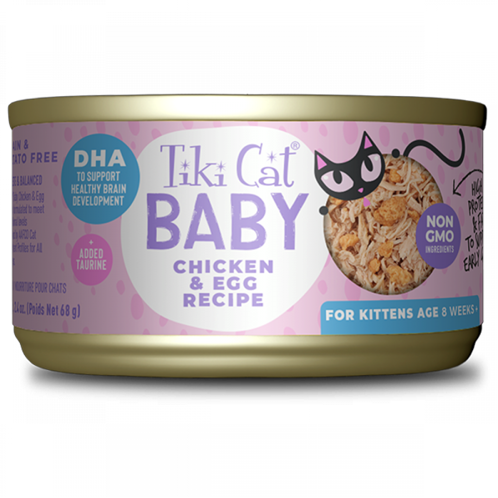 تيكي كات بيبي دجاج و بيض طعام رطب للكتن 68 جرام