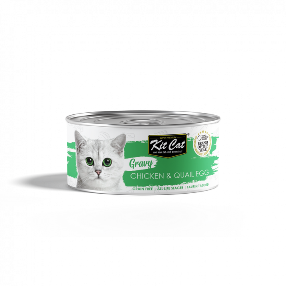 كت كات جرايفي معلبات للقطط  دجاج وبيض السمان بالمرق   70 جرام