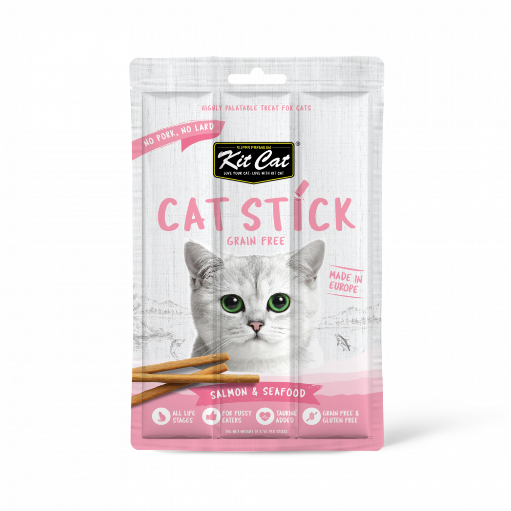 كت كات مكافأة اعواد السالمون و المأكولات البحرية للقطط 15غ