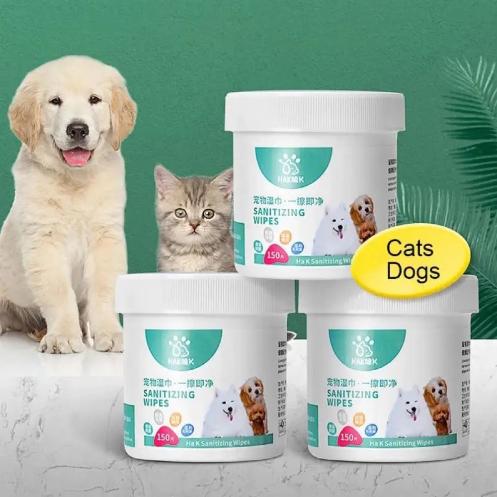 مناديل  لتنظيف  القطط والكلاب 150 منديل
