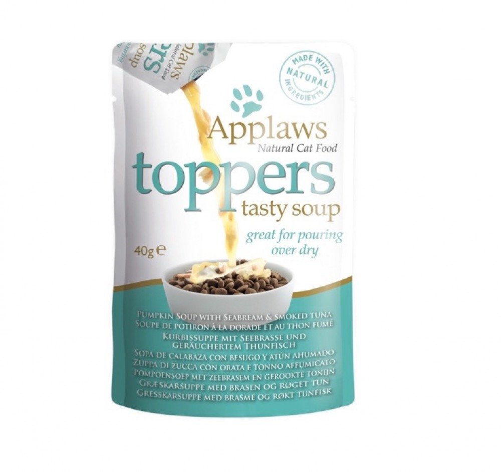 ابلاوز طعام قطط رطب 3 أظرف من حساء اليقطين بقطع التونة والابراميس 3*40g