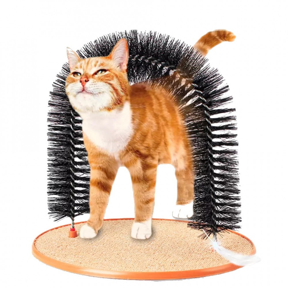 حكاكة قطط مع قاعدة خداشة بنية