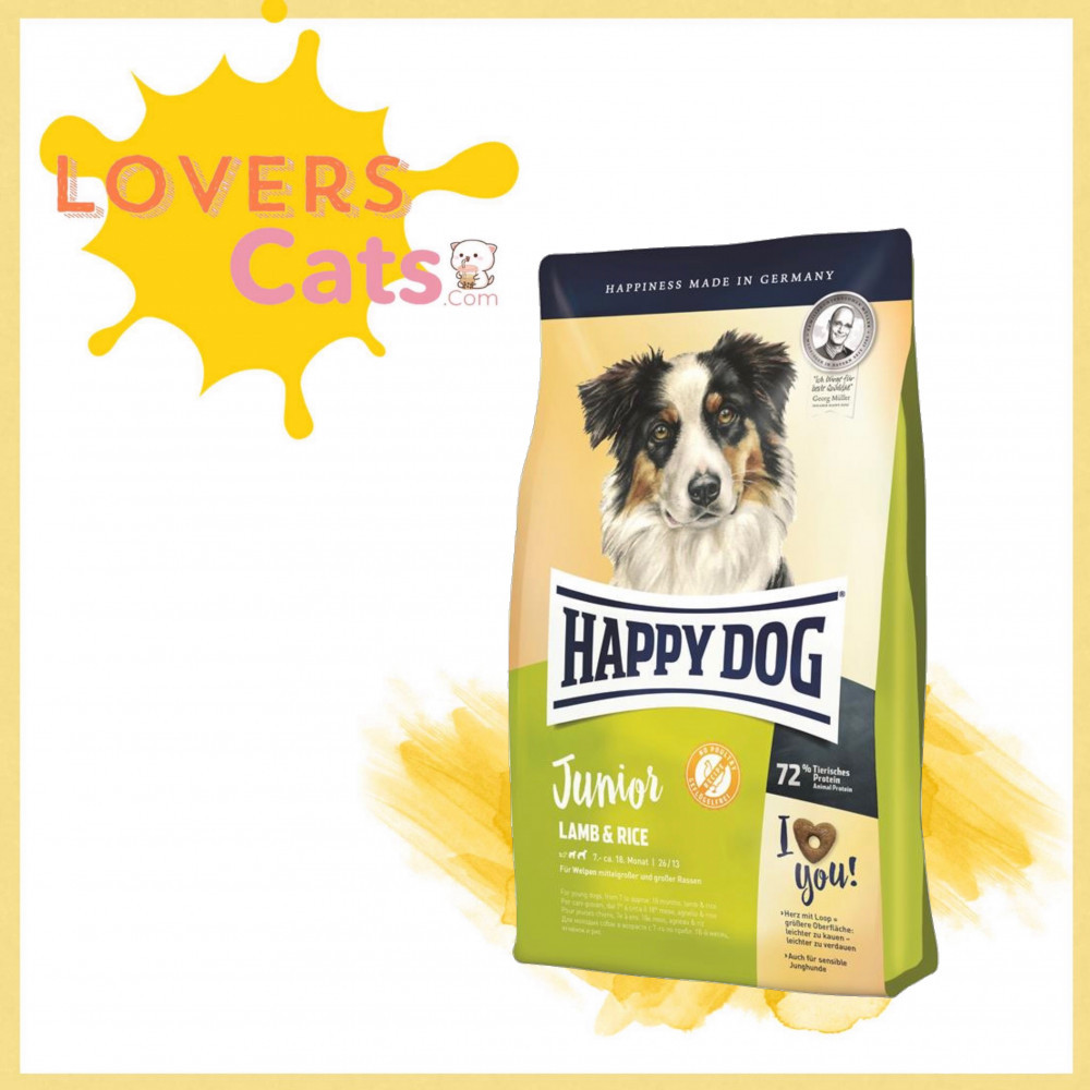 هابي دوج طعام جاف جونيور من لحم الضأن والأرز 4 كجم