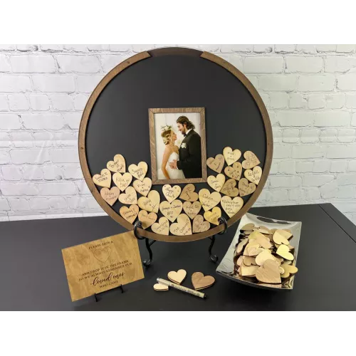 طارة أمنيات دائري خشب اسود مع صورة