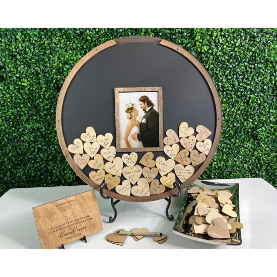 طارة أمنيات دائري خشب اسود مع صورة طارة أمنيات دائري خشب اسود مع صورة