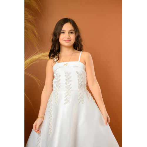 فستان بناتي سهرة ذيل بتطريز انيق - 815 فستان بناتي سهرة ذيل بتطريز انيق - 815