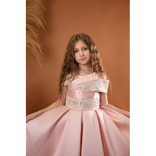 فستان بناتي سهرة 3 الوان بأكتاف مكشوفة - M3602 فستان بناتي سهرة 3 الوان بأكتاف مكشوفة - M3602