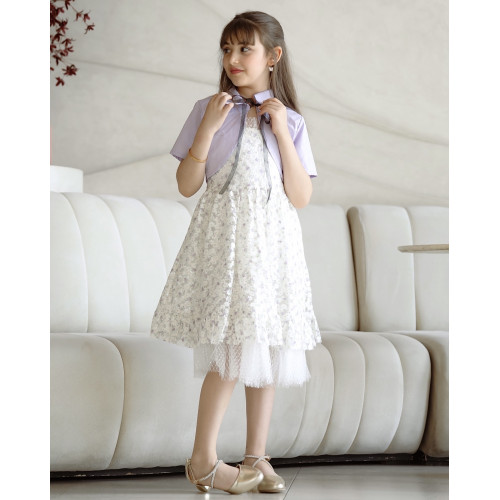 فستان بناتي مشجر وجاكيت - Mk2501008 فستان بناتي مشجر وجاكيت - Mk2501008