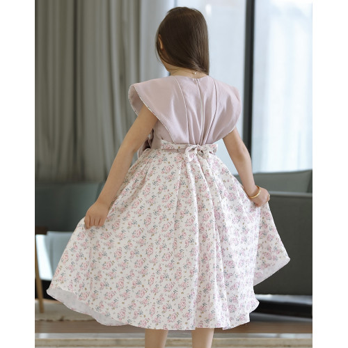 فستان بناتي سبور بفيونكه على الخصر - 902 فستان بناتي سبور بفيونكه على الخصر - 902