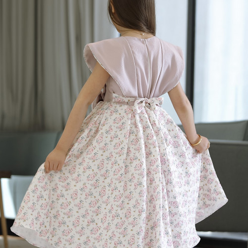 فستان بناتي سبور بفيونكه على الخصر - 902